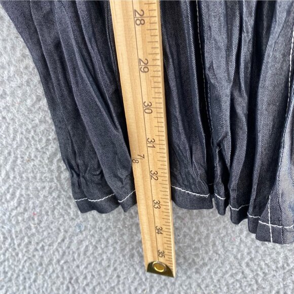 Simon Chang Blazer Womens 14 Gray Pleated Button Up Pockets Lightweight Office - Picture 9 of 10